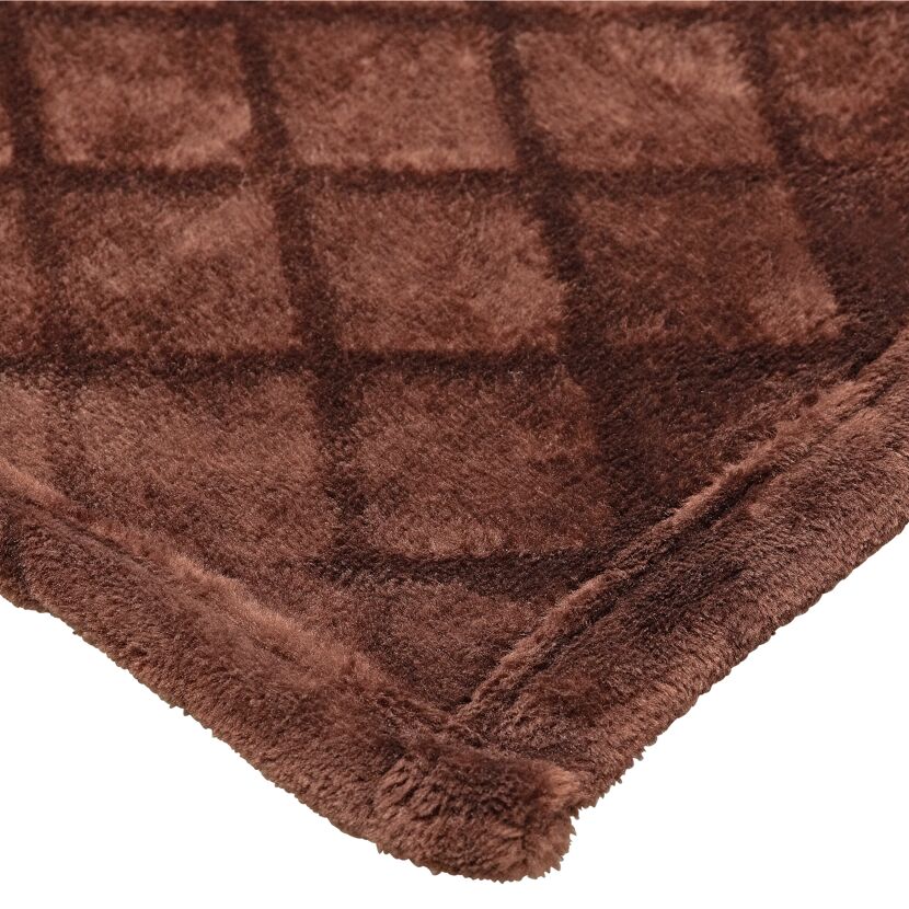 Braune Wohndecke mit Rautenmuster