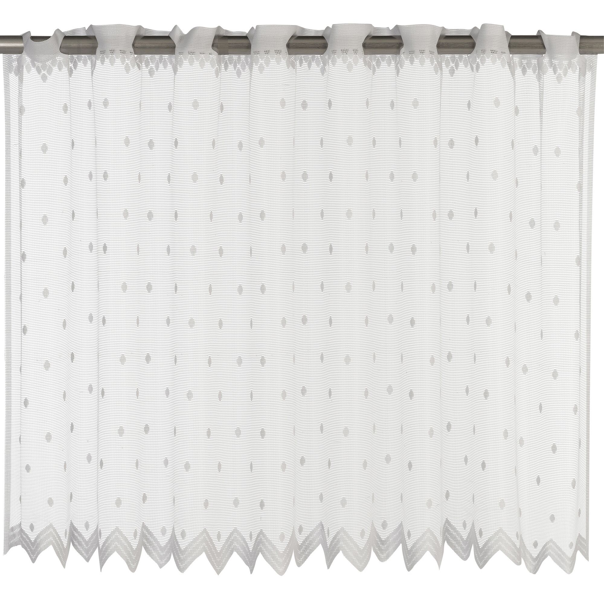 Weiße Bistrogardine "Celeste" mit Punktemuster