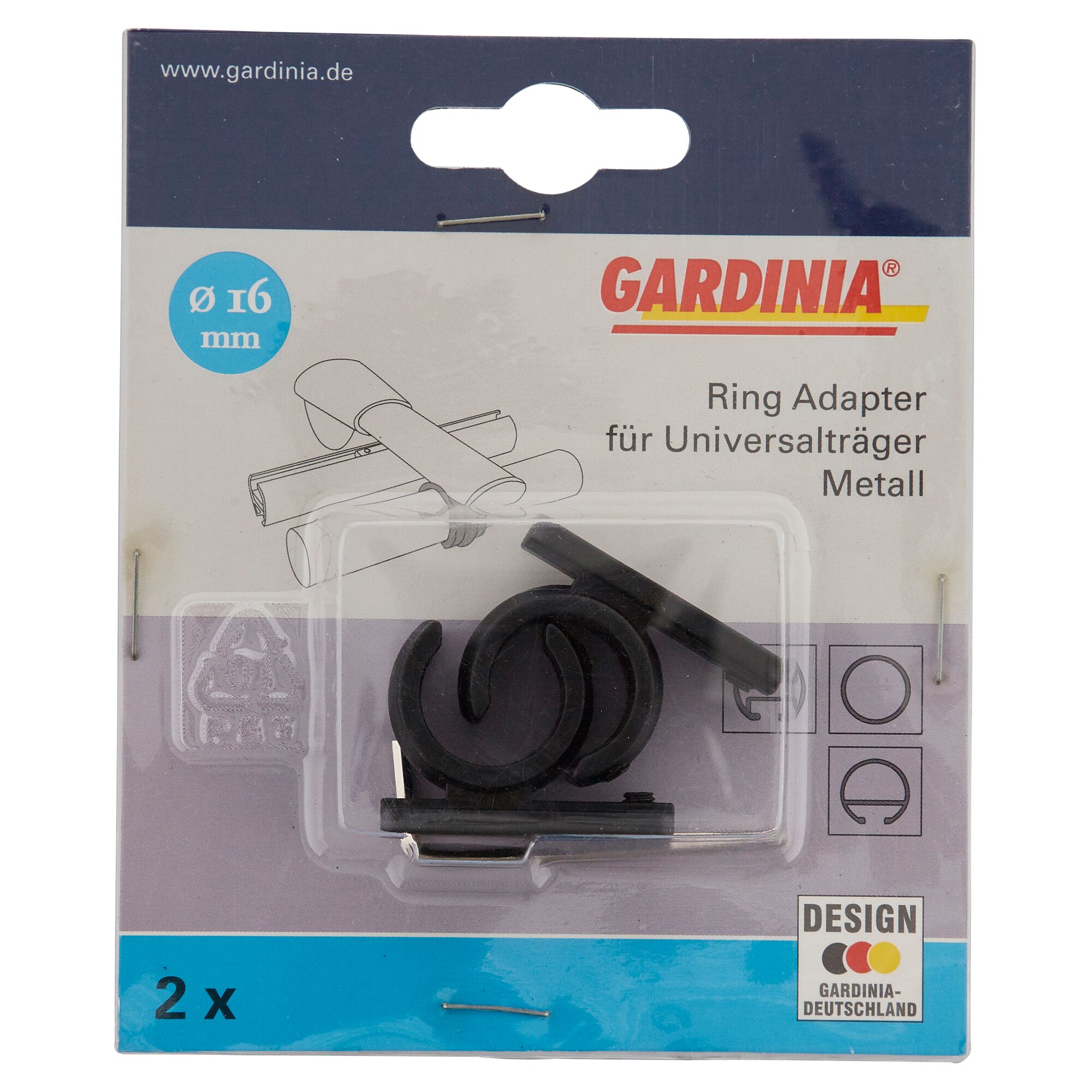 Gardina Ring Adapter für Universalträger Metall, 2 Stück in Verpackung
