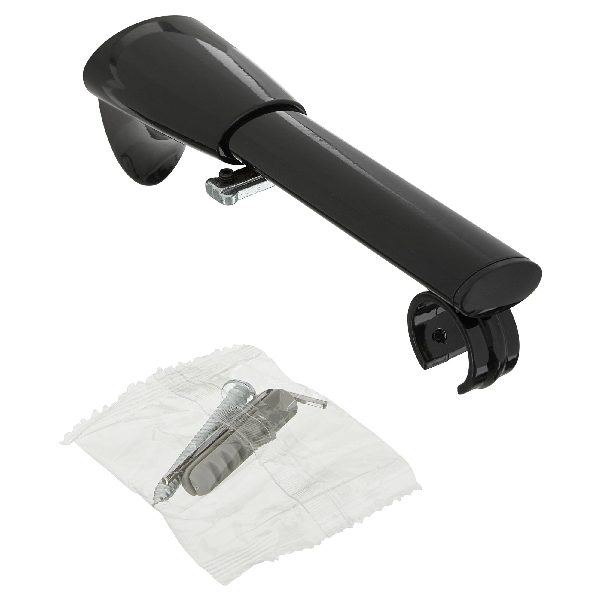 Schwarzer Universal-Träger mit Schrauben