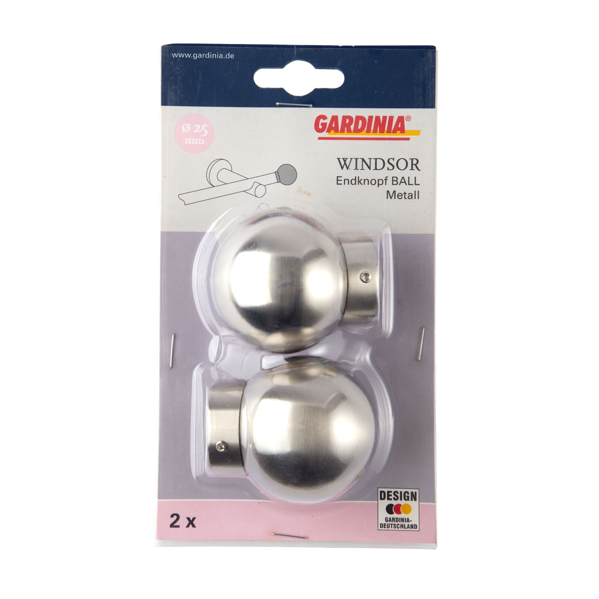 Gardina Windsor Endknopf Ball Metall, 2er Pack