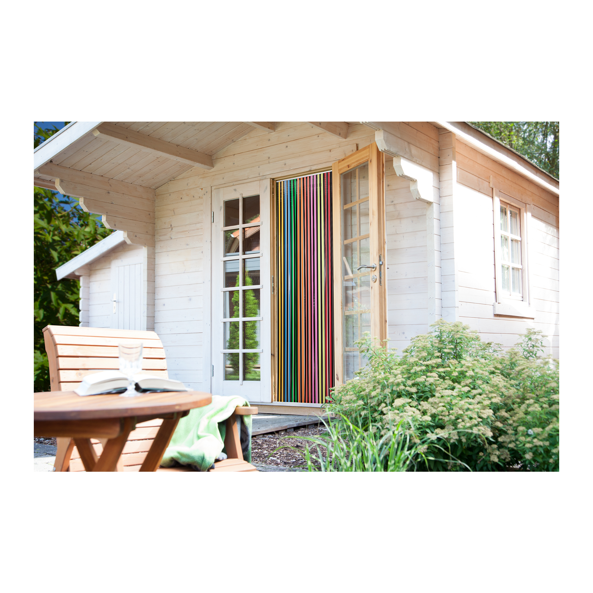 Streifenvorhang 'Multicolor' mehrfarbig 200 x 90 cm mit Klemmleiste + product picture