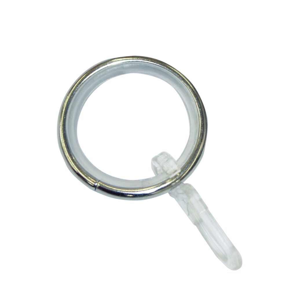 Metallener Vorhangring mit transparentem Clip