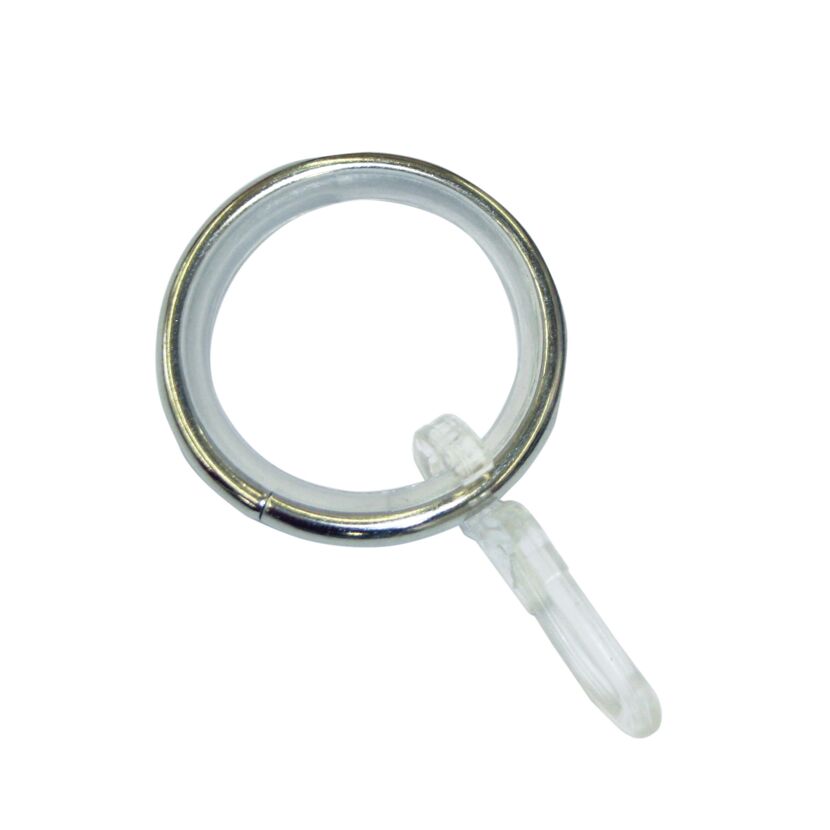 Metallener Vorhangring mit transparentem Clip