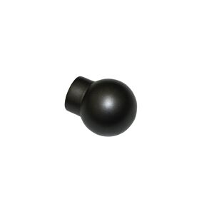 Endknopf für Gardinenstange 'Sol' kugelförmig Ø 16 mm schwarz/nickel, 2er-Pack