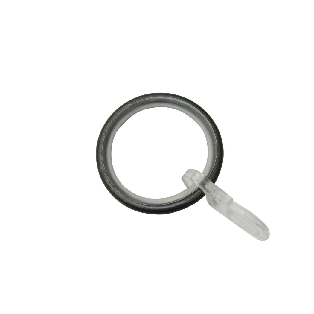 Vorhangring mit Clip, schwarz-nickel