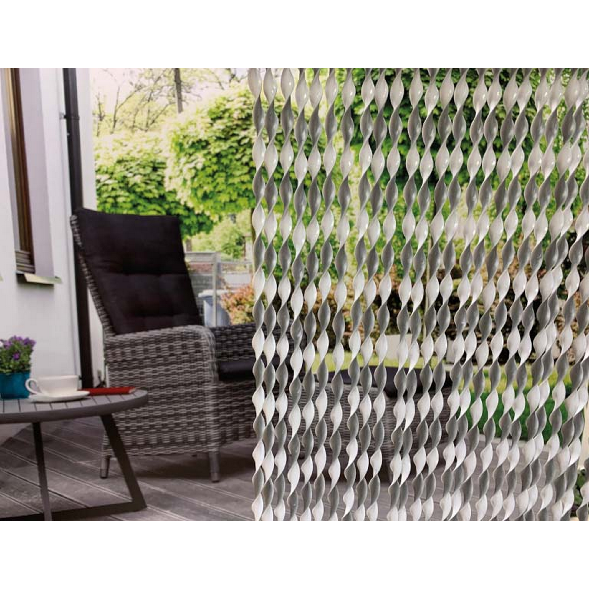 Türvorhang 'Molise' weiß/grau 90 x 210 cm + product picture