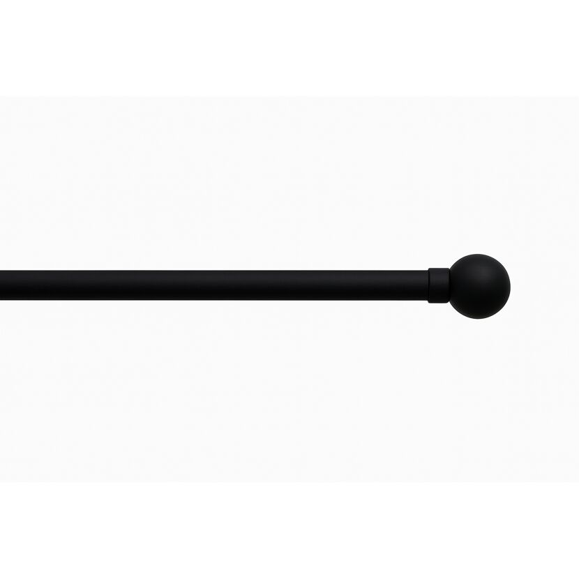Gardinenstangen-Set mit Kugel-Endung schwarz 125-240 cm