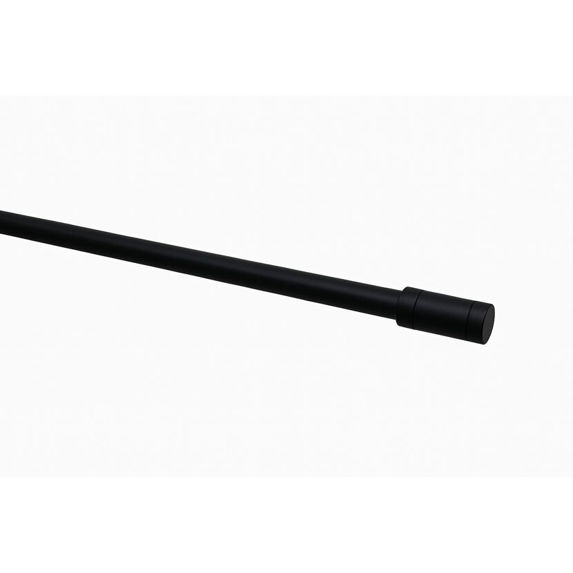Gardinenstangen-Set mit Zylinder-Endung schwarz 125-240 cm