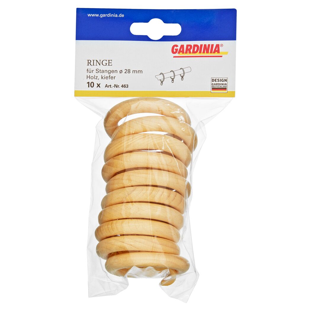 Gardina Ringe für Stangen aus Kiefernholz.