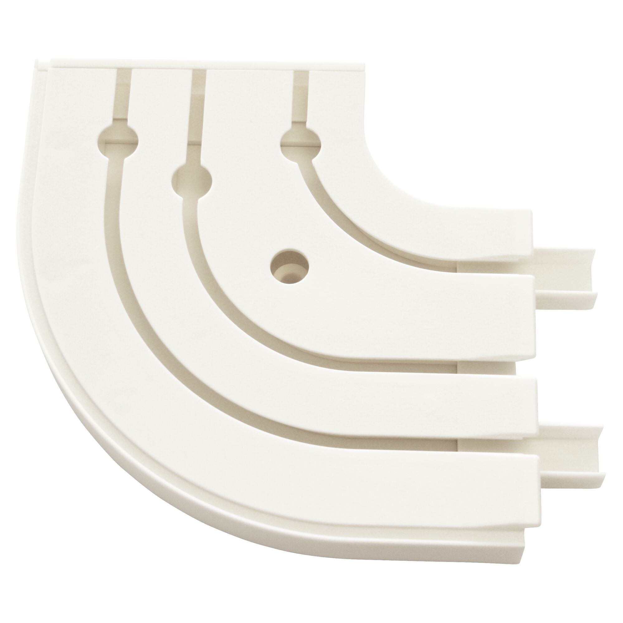 Weißer Rundbogen für dreiläufige Vorhangschiene