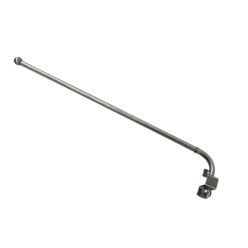 Metallstange mit Kugelkopf, abgewinkelt.