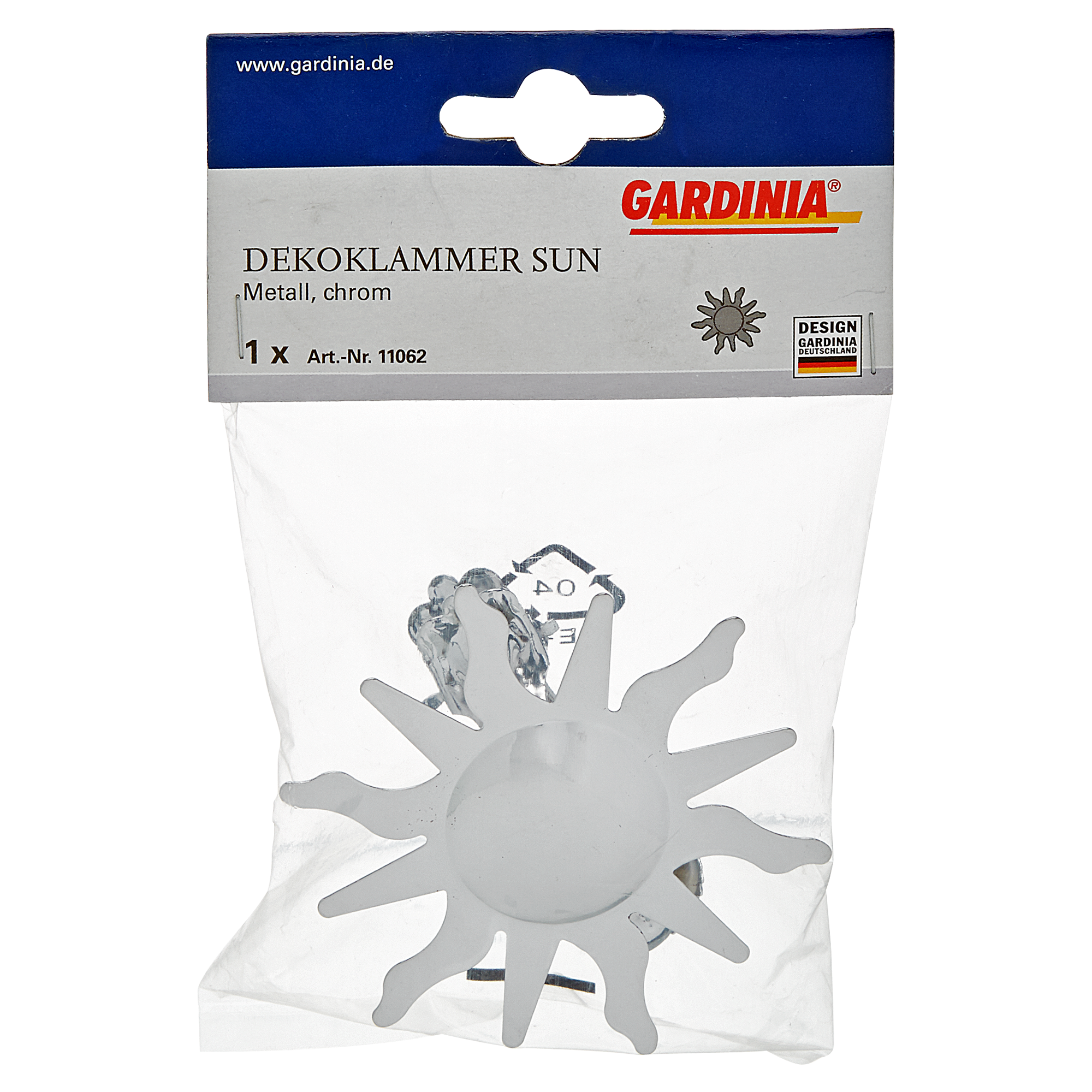 Dekoklammer "Sun" Metall verchromt silbern + product picture
