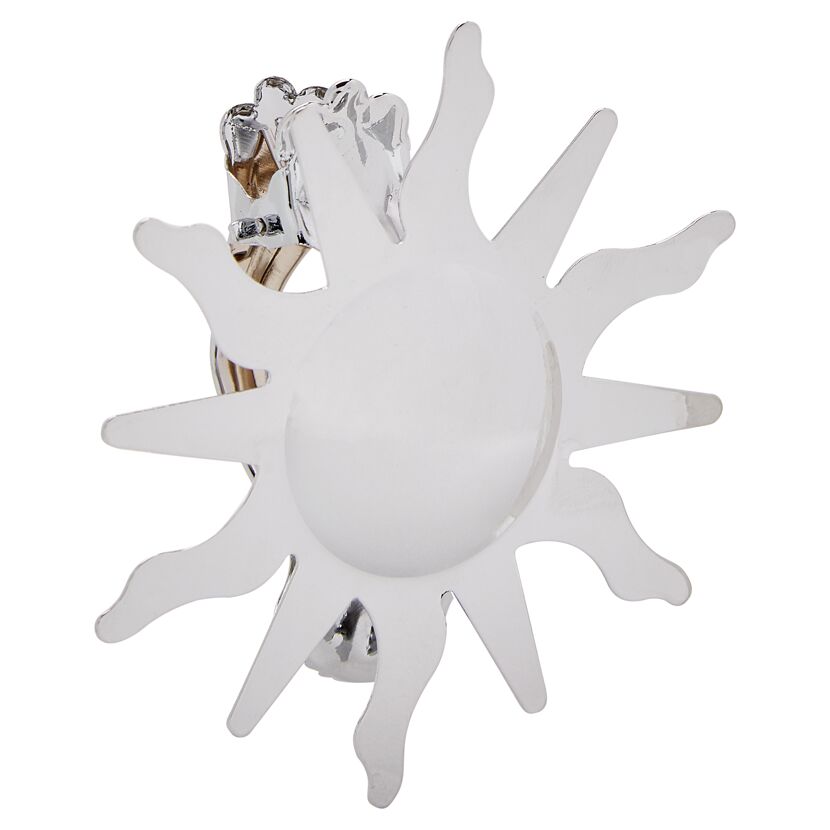 Dekoklammer "Sun" Metall verchromt silbern