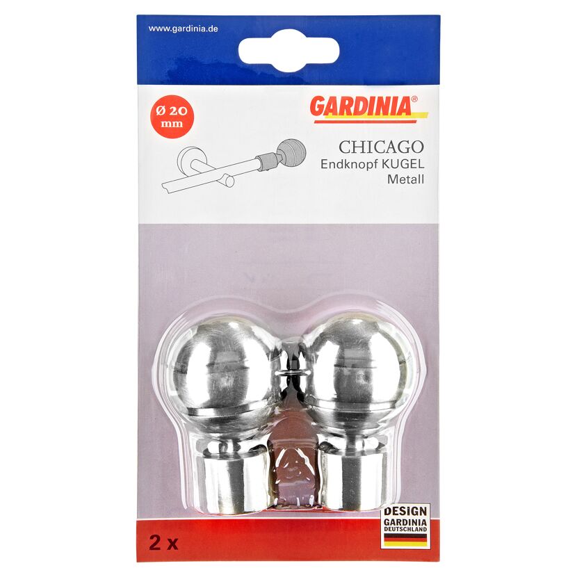 Gardina Chicago Endknopf Kugel Metall 2er Pack