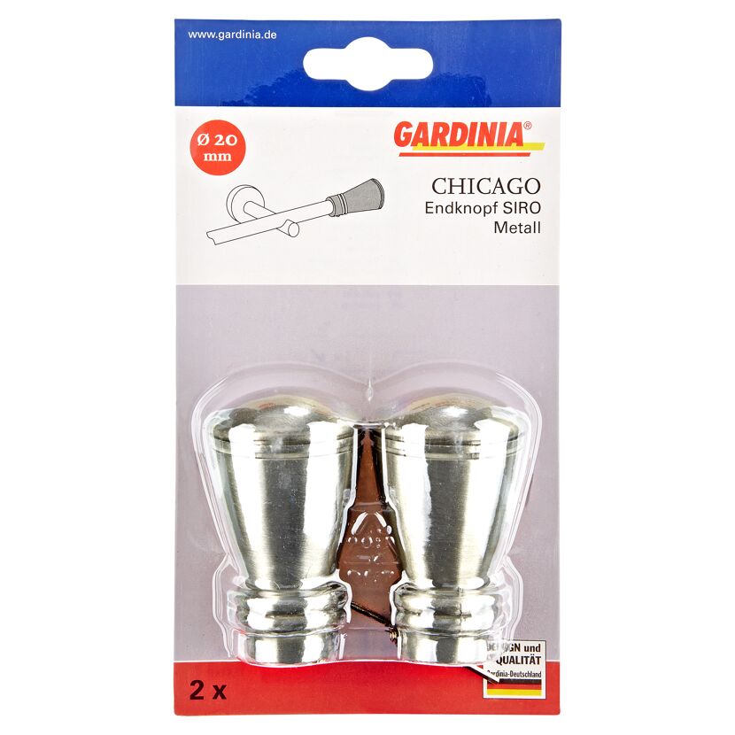 Gardina Chicago Endknopf Siro Metall, 2 Stück in Verpackung