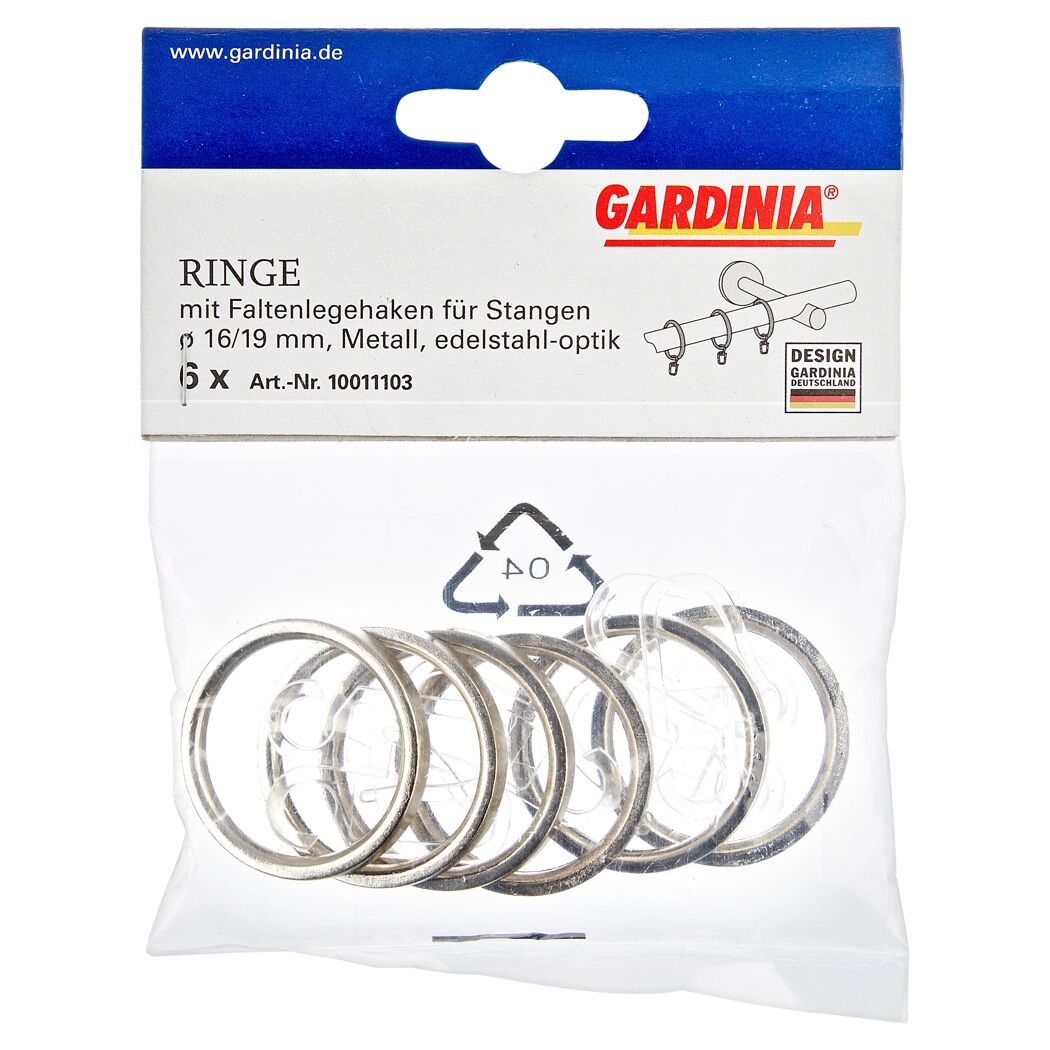 Gardina Ringe mit Faltenlegehaken für Stangen