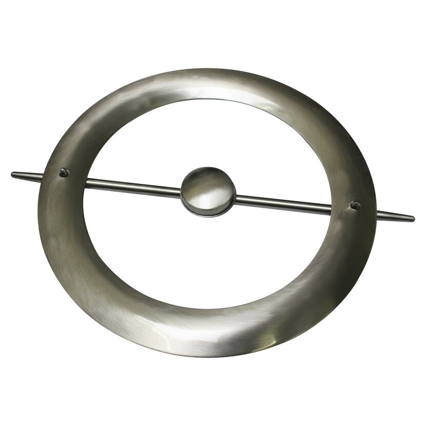 Runder Dekoring aus Edelstahl mit Stab und Magnet.