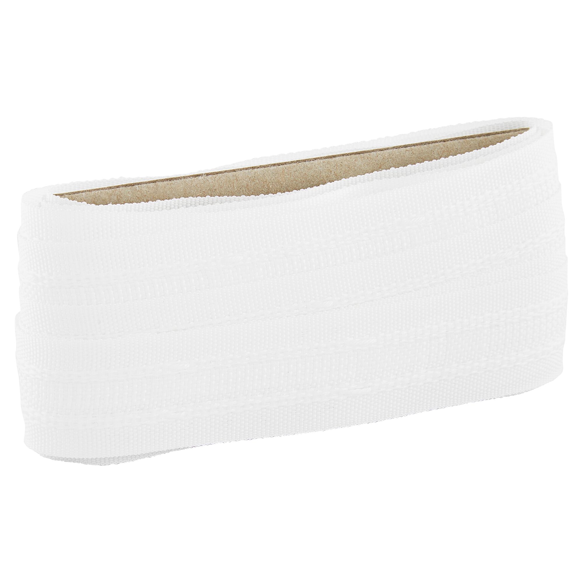 Weißes Faltenband auf Papprolle