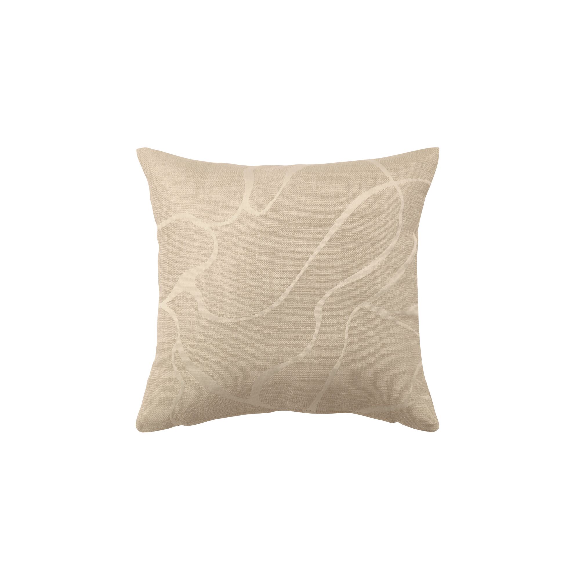 Beige Kissenhülle mit geschwungenem Muster