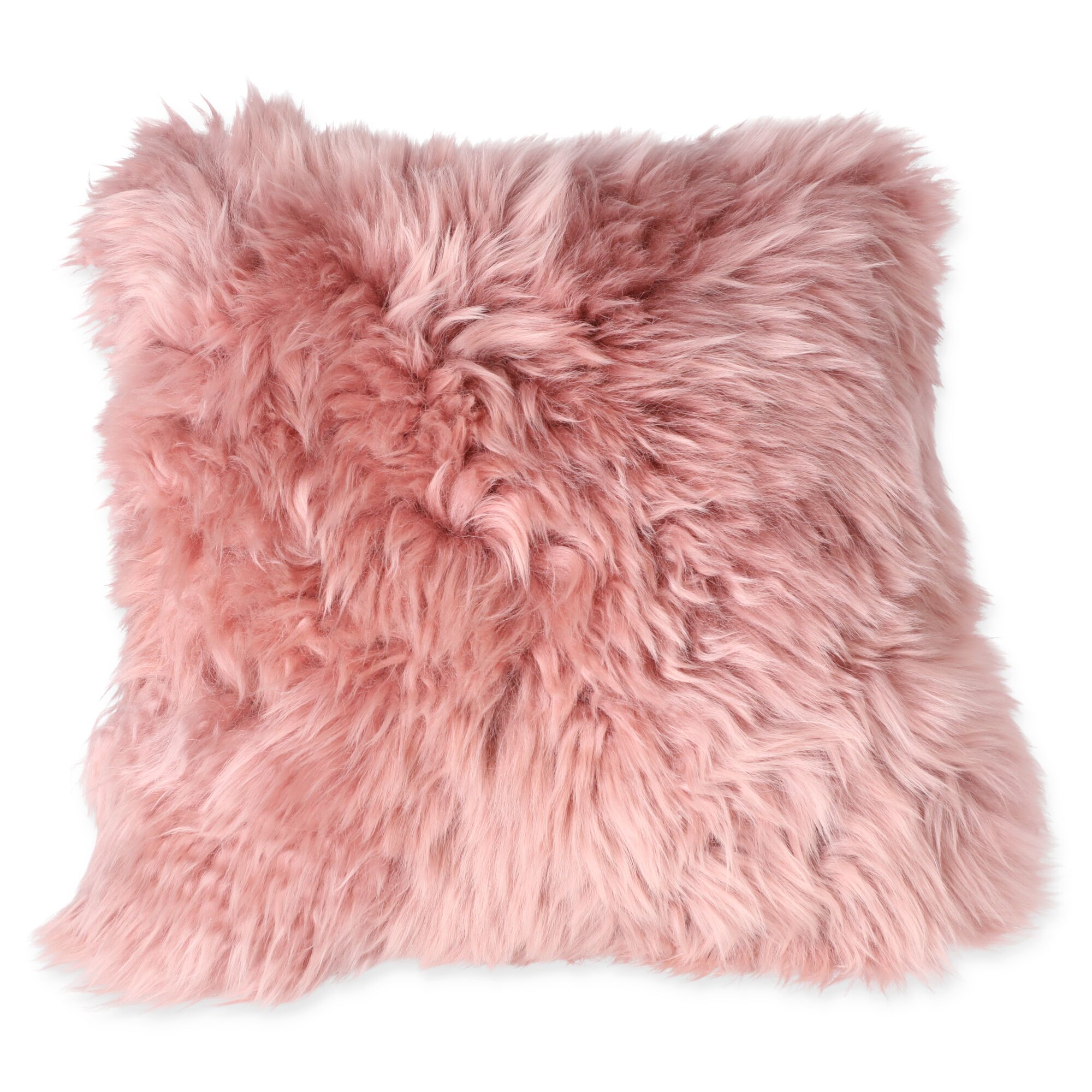 Rosa Schaffellkissen