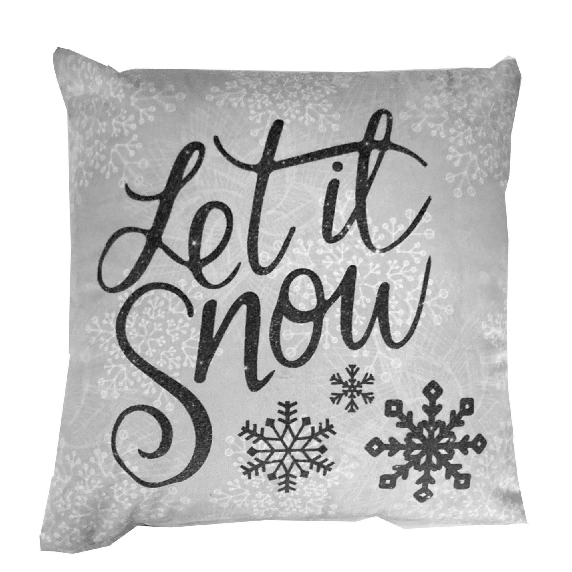 Kissen 'Let it snow' silbern-anthrazit 45 x 45 cm + product picture
