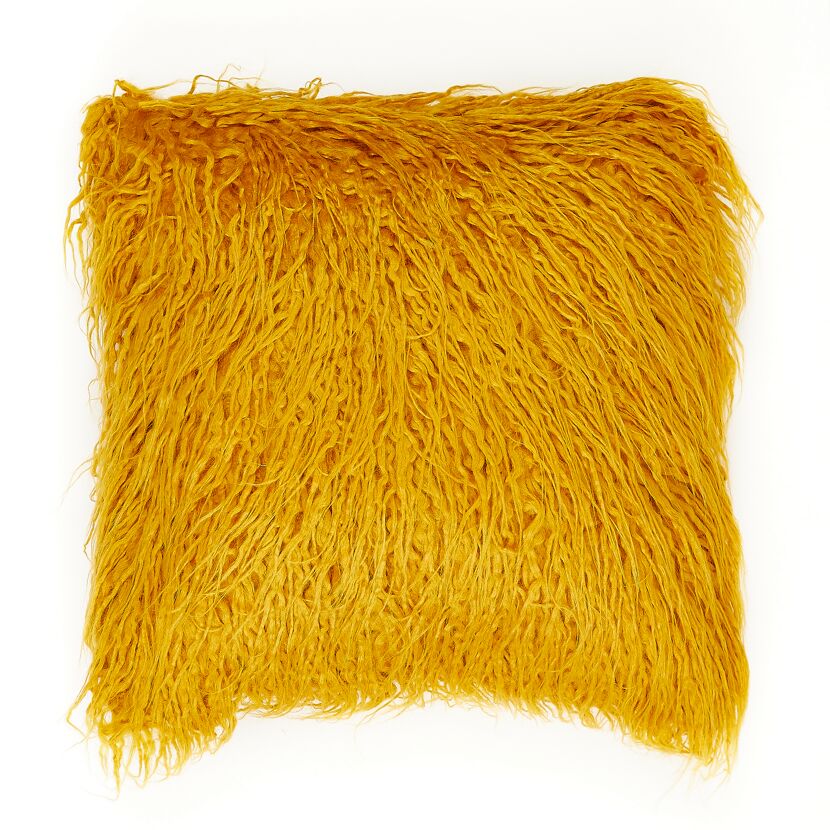 Flauschiges Kissen Medina in Safran