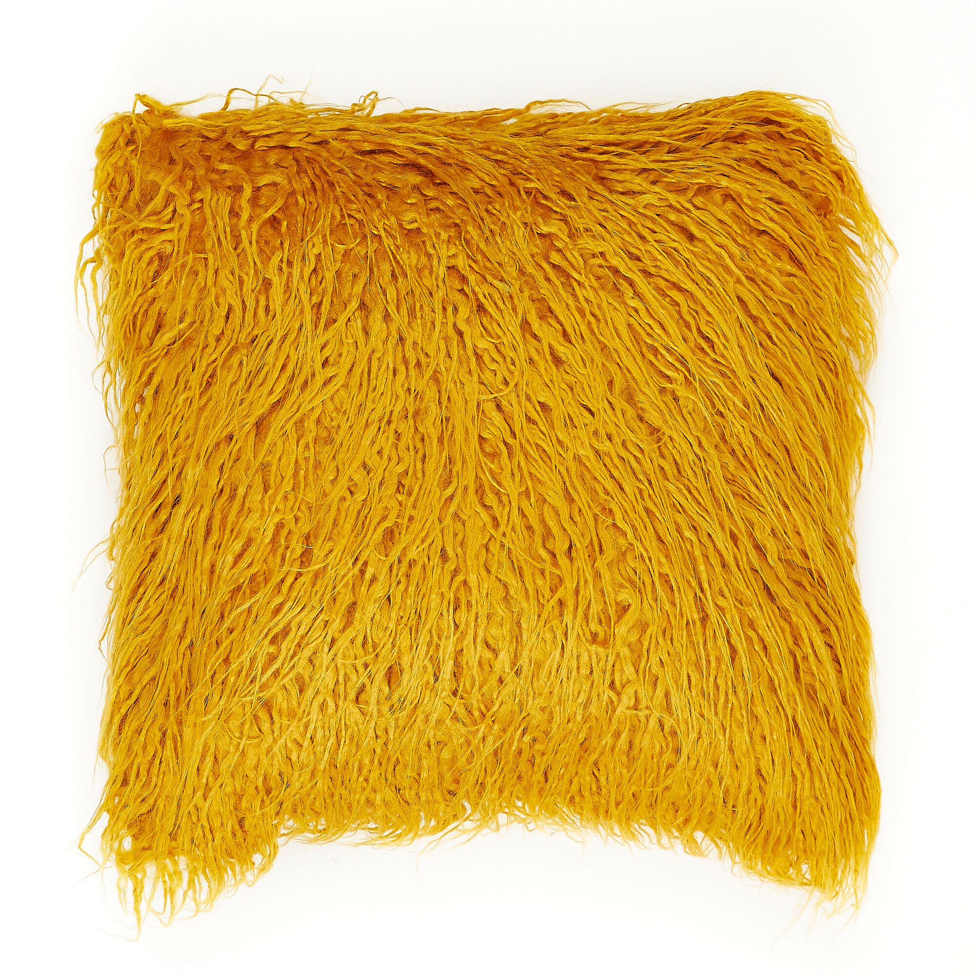 Flauschiges Kissen Medina in Safran