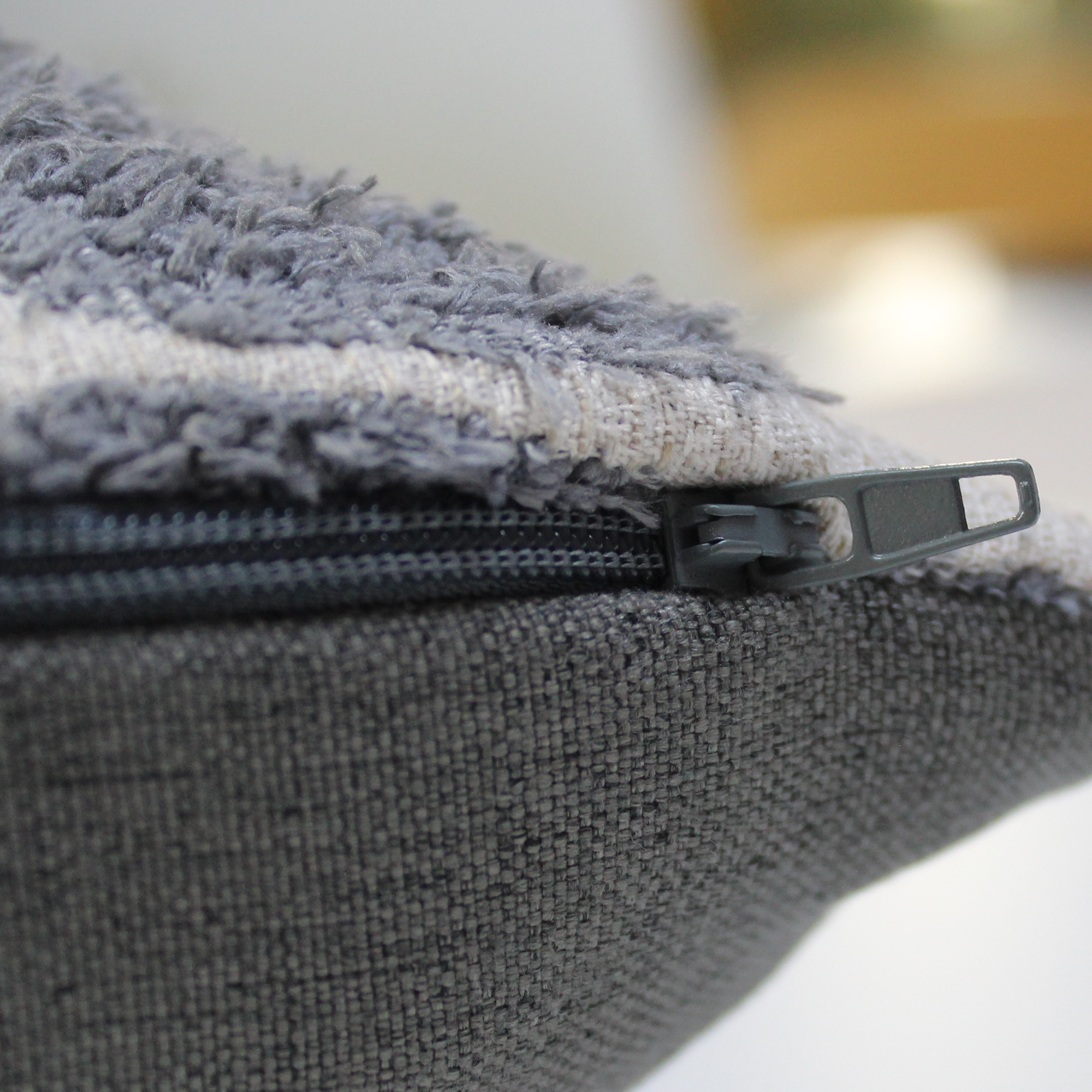 Kissen 'Boho' grau 45 x 45 cm