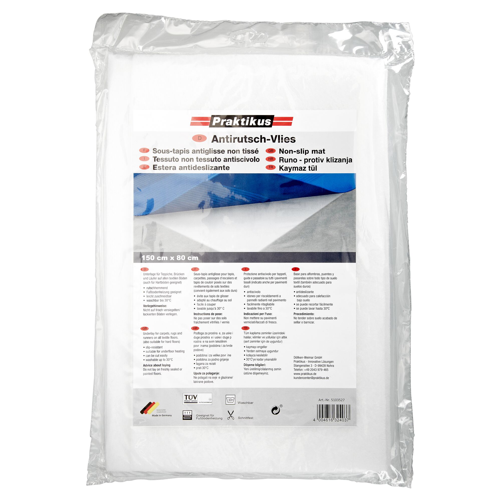 Praktikus Antirutsch-Vlies in Verpackung