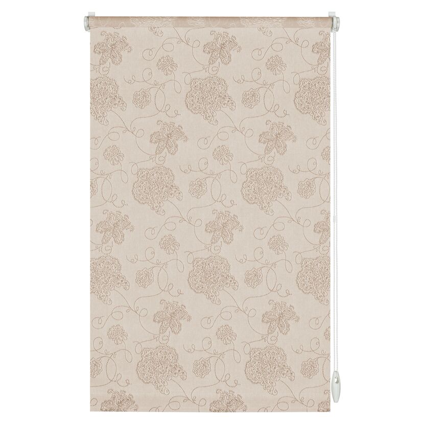 Beigefarbenes Rollo mit floralem Muster