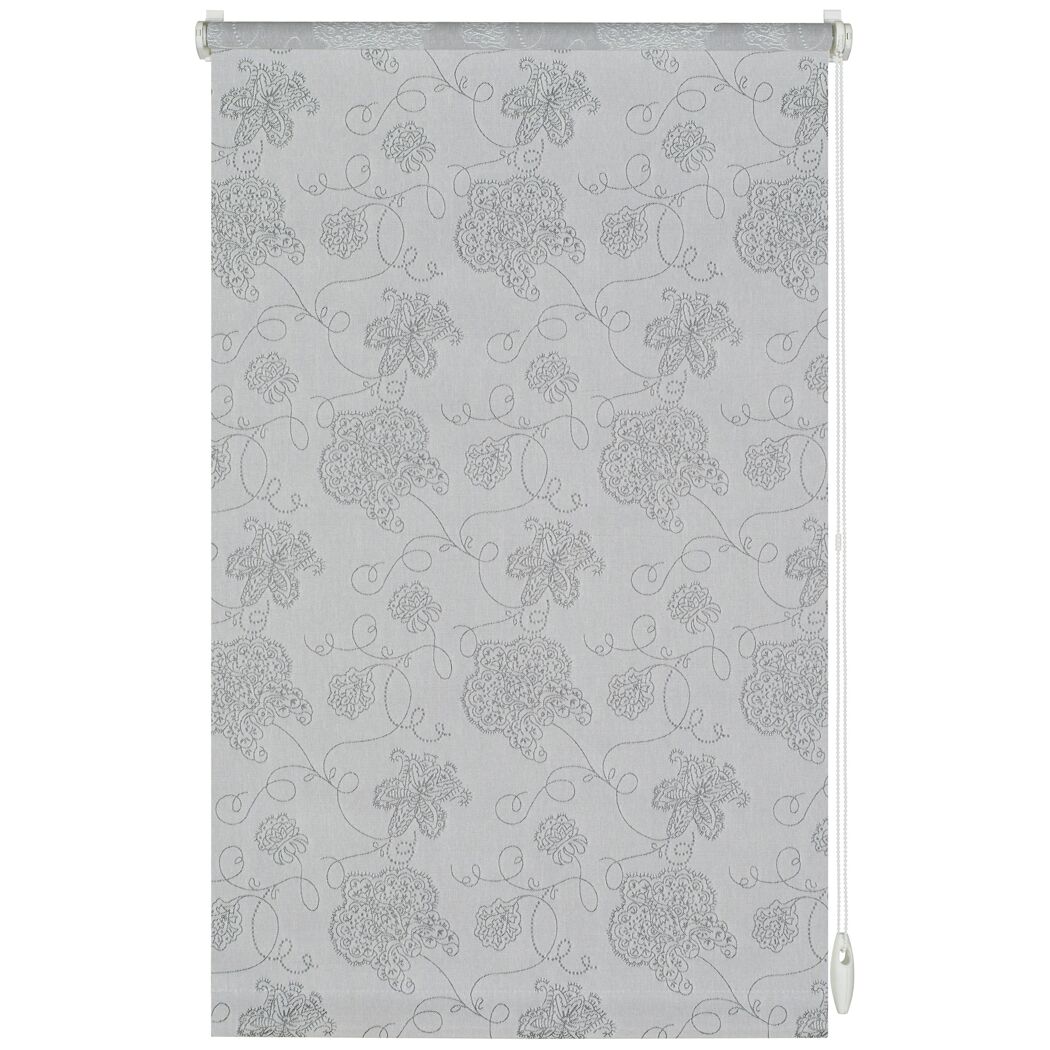 Graues Rollo mit floralem Muster