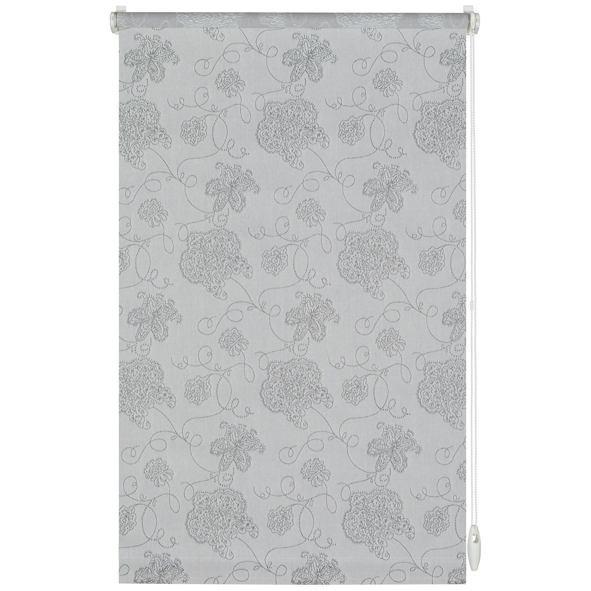 Graues Rollo mit floralem Muster