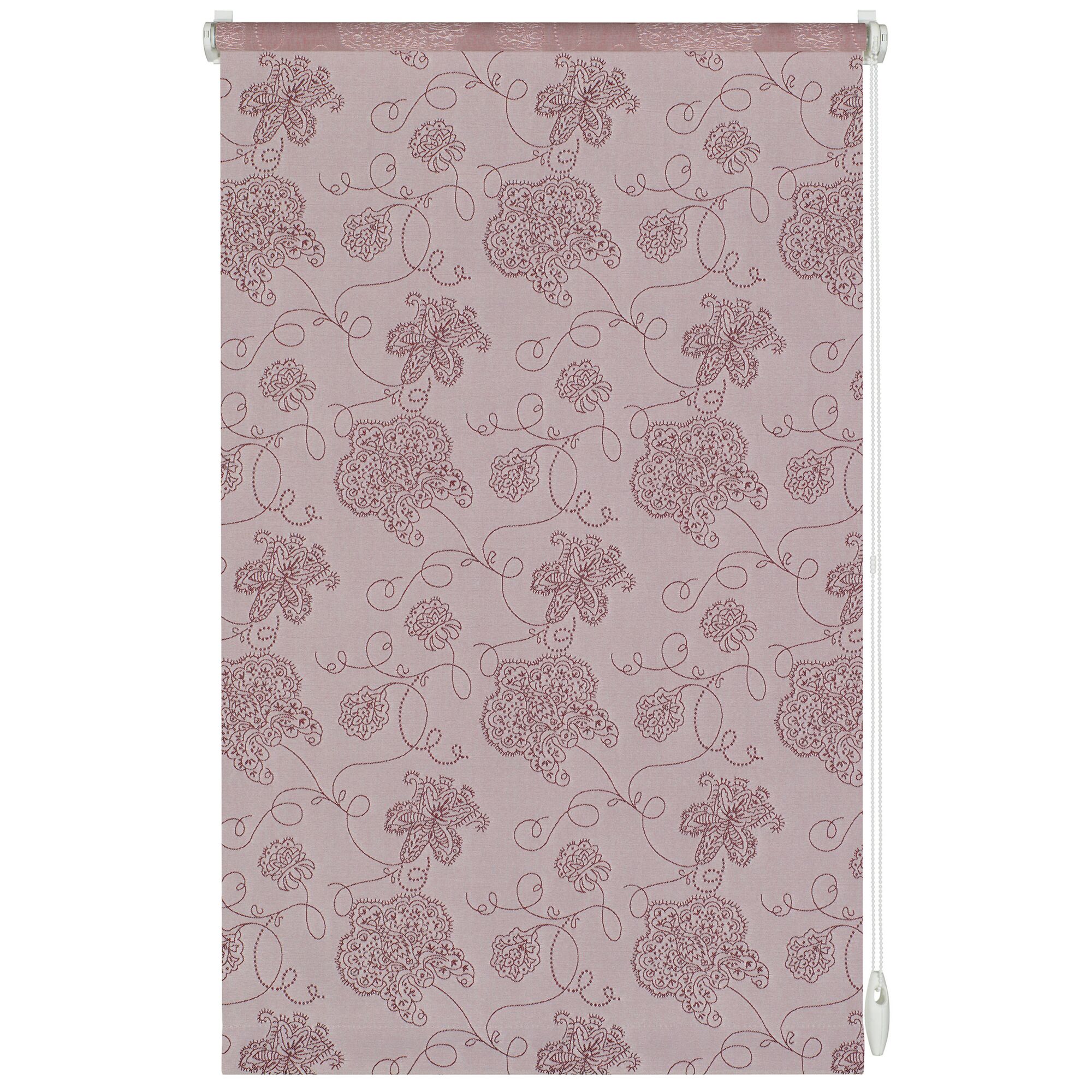 Rollo mit Blumenstickerei in Rosa