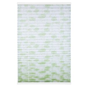 Tageslichtplissee 'Blüten' weiß/grün 70 x 130 cm