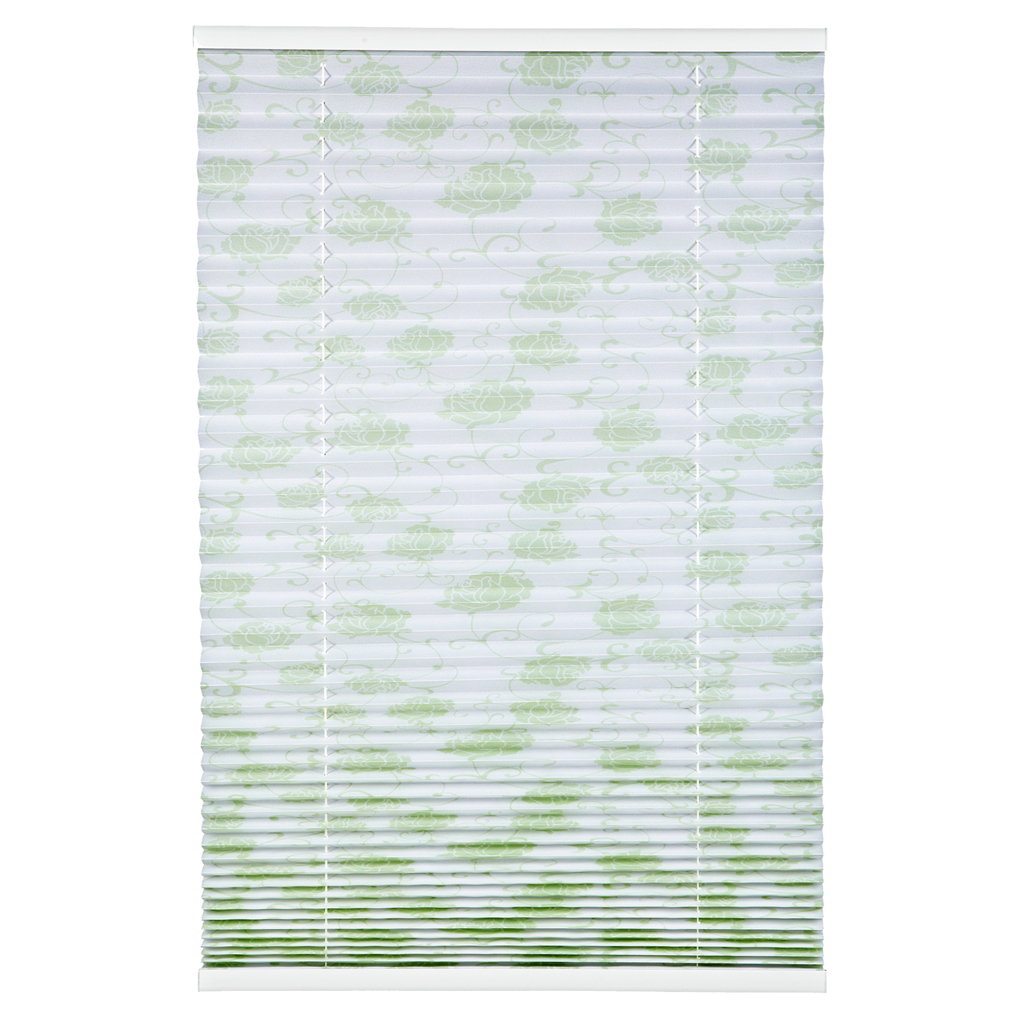 Tageslichtplissee 'Blüten' weiß/grün 100 x 130 cm + product picture
