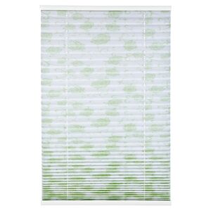 Tageslichtplissee 'Blüten' weiß/grün 100 x 130 cm