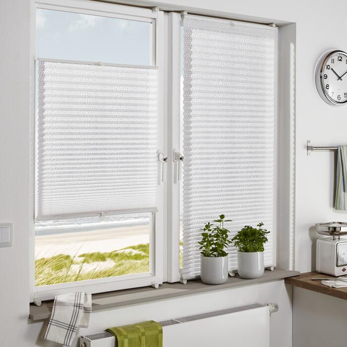 EasyFix Plissee 'Dot' weiß 70 x 130 cm