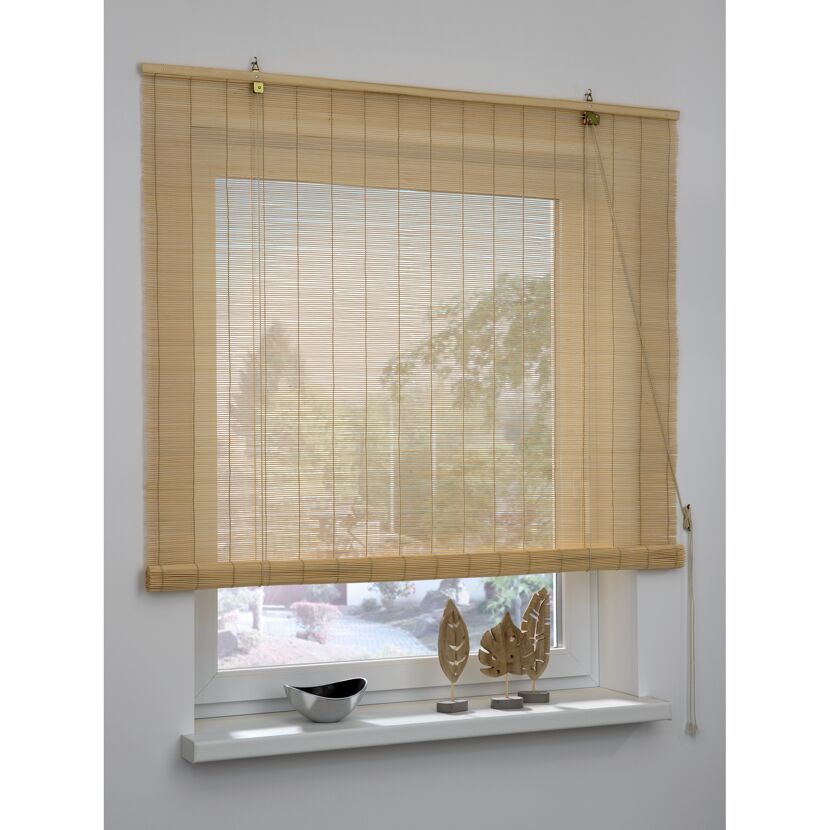 Bambus-Rollo Naturfarben 60 x 160 cm 2-teilig