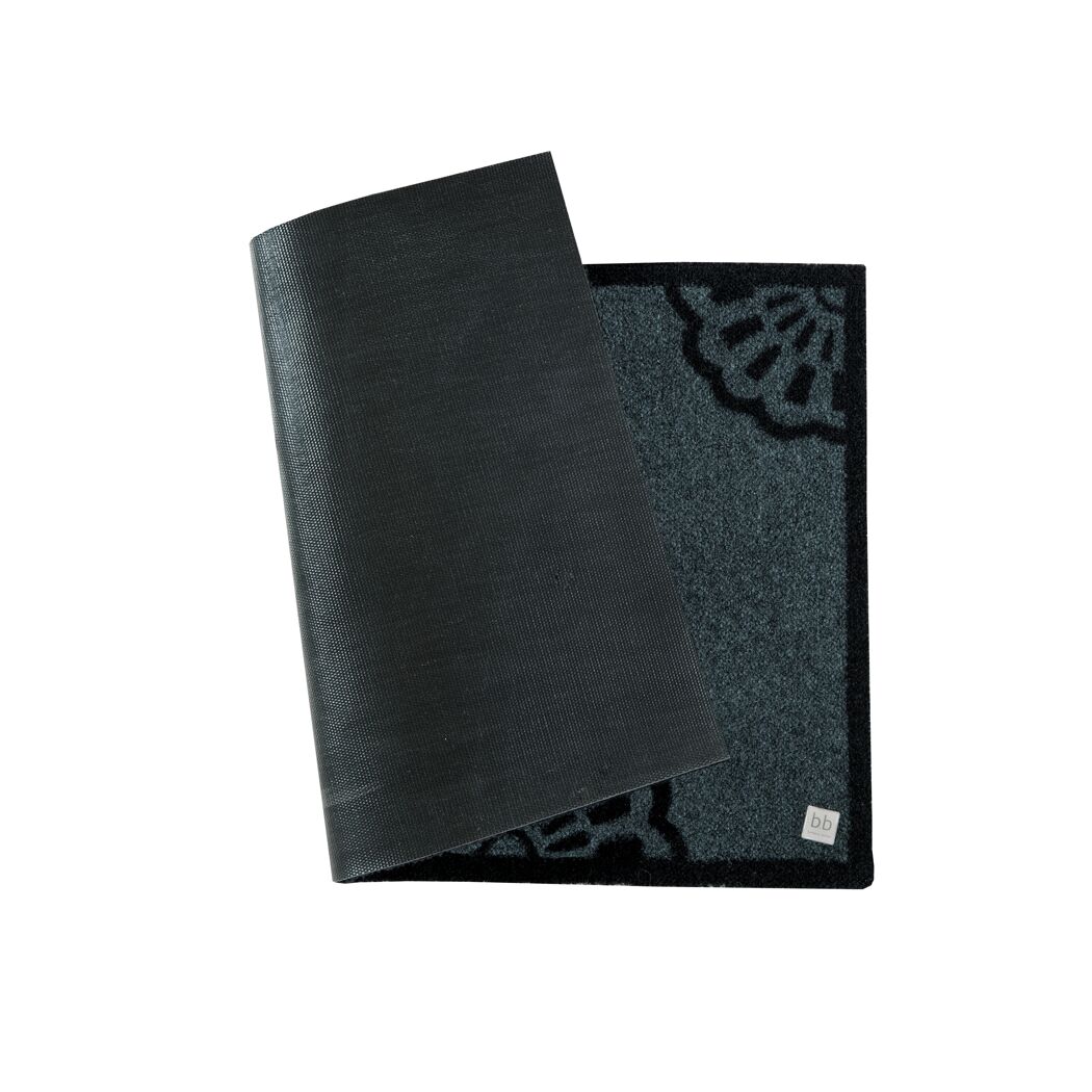 Schwarze Fußmatte Lace, Vorder- und Rückseite