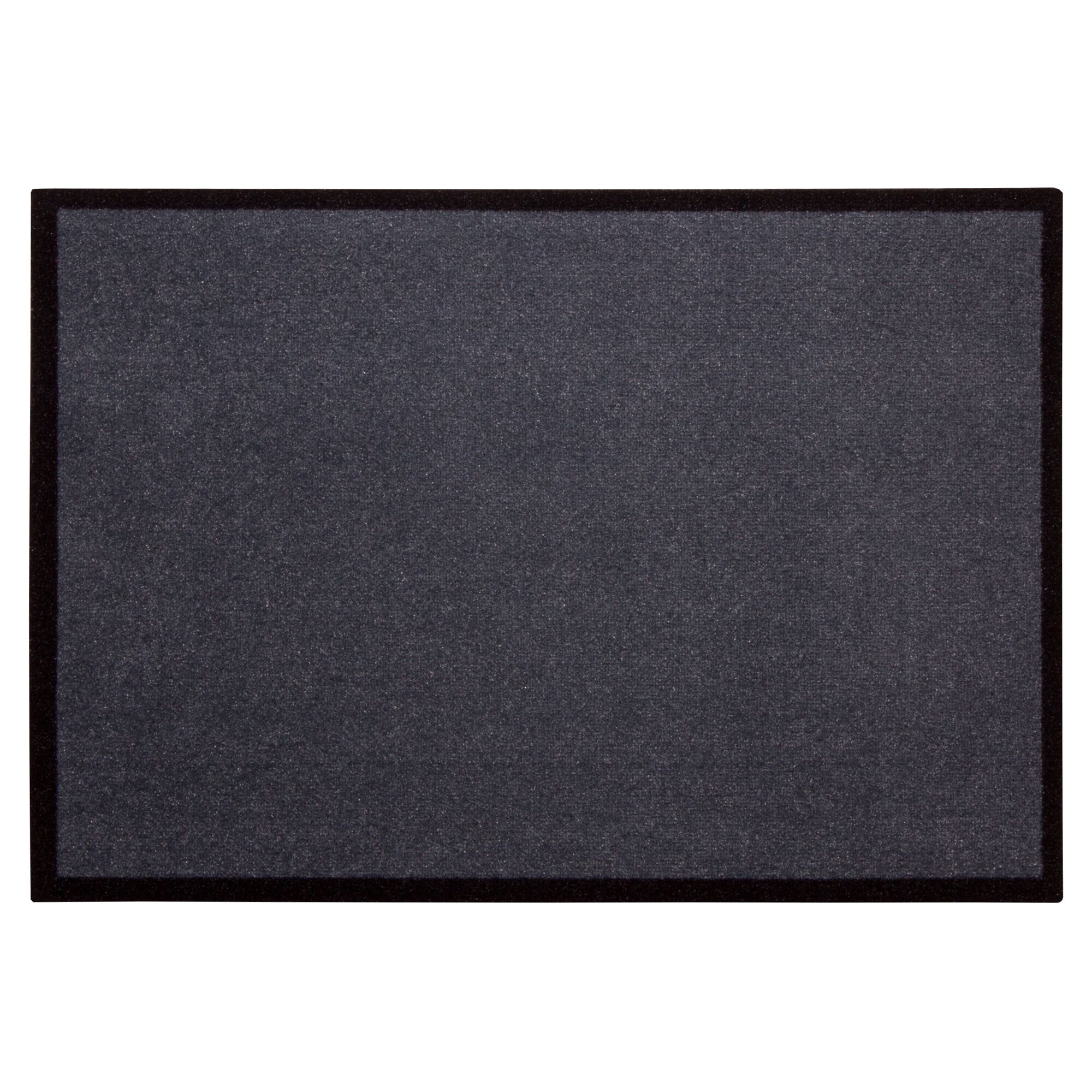 Dunkelgraue Fußmatte mit schwarzem Rand