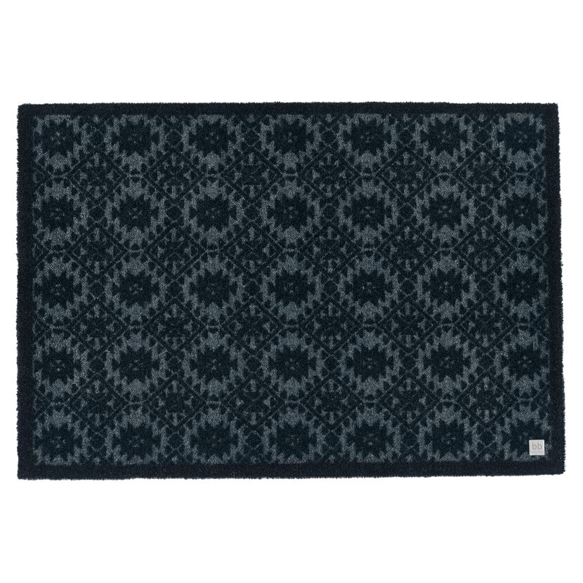 Schwarze Fußmatte "Gentle" mit Muster