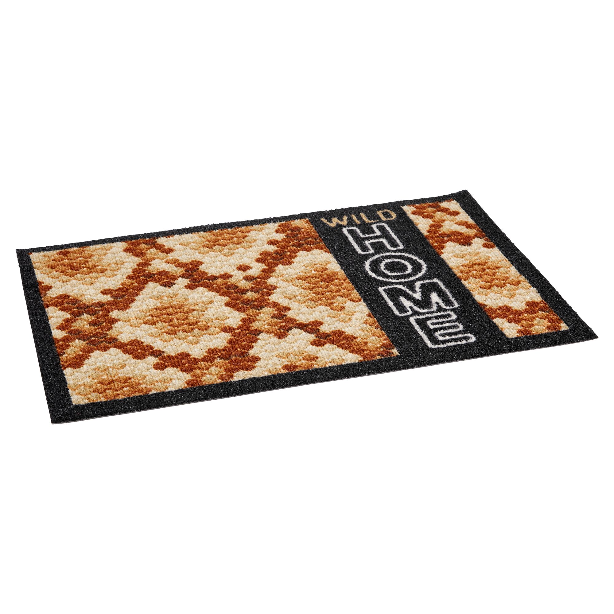Schmutzfangmatte Wild Home, braun-beige mit schwarzem Rand