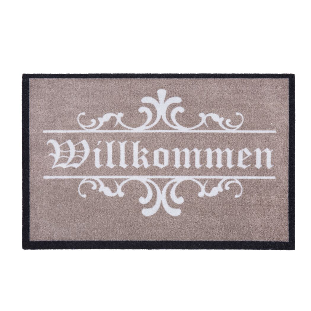 Schmutzfangmatte 'Willkommen' sandfarben 39 x 58 cm