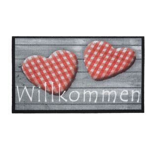 Schmutzfangmatte 'Willkommen Hearts' grau 50 x 70 cm