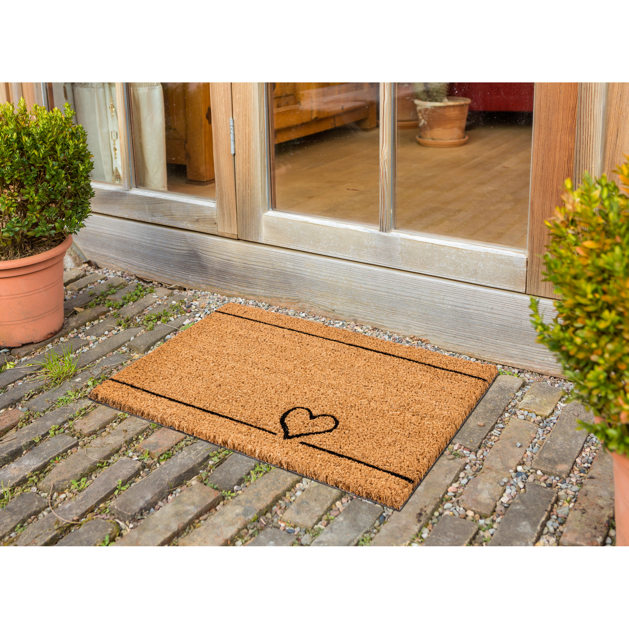 Fußmatte 'Coco Smart' ca. 40 x 60 cm Herz Linie