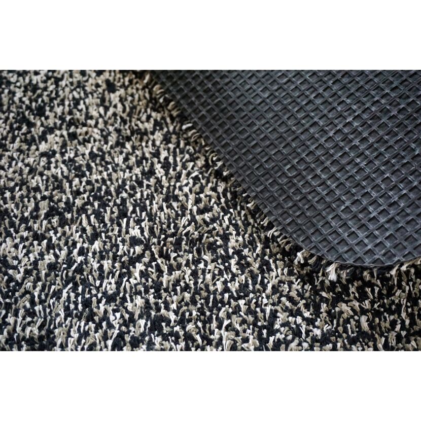 Baumwollmatte, schwarz-beige meliert, Unterseite