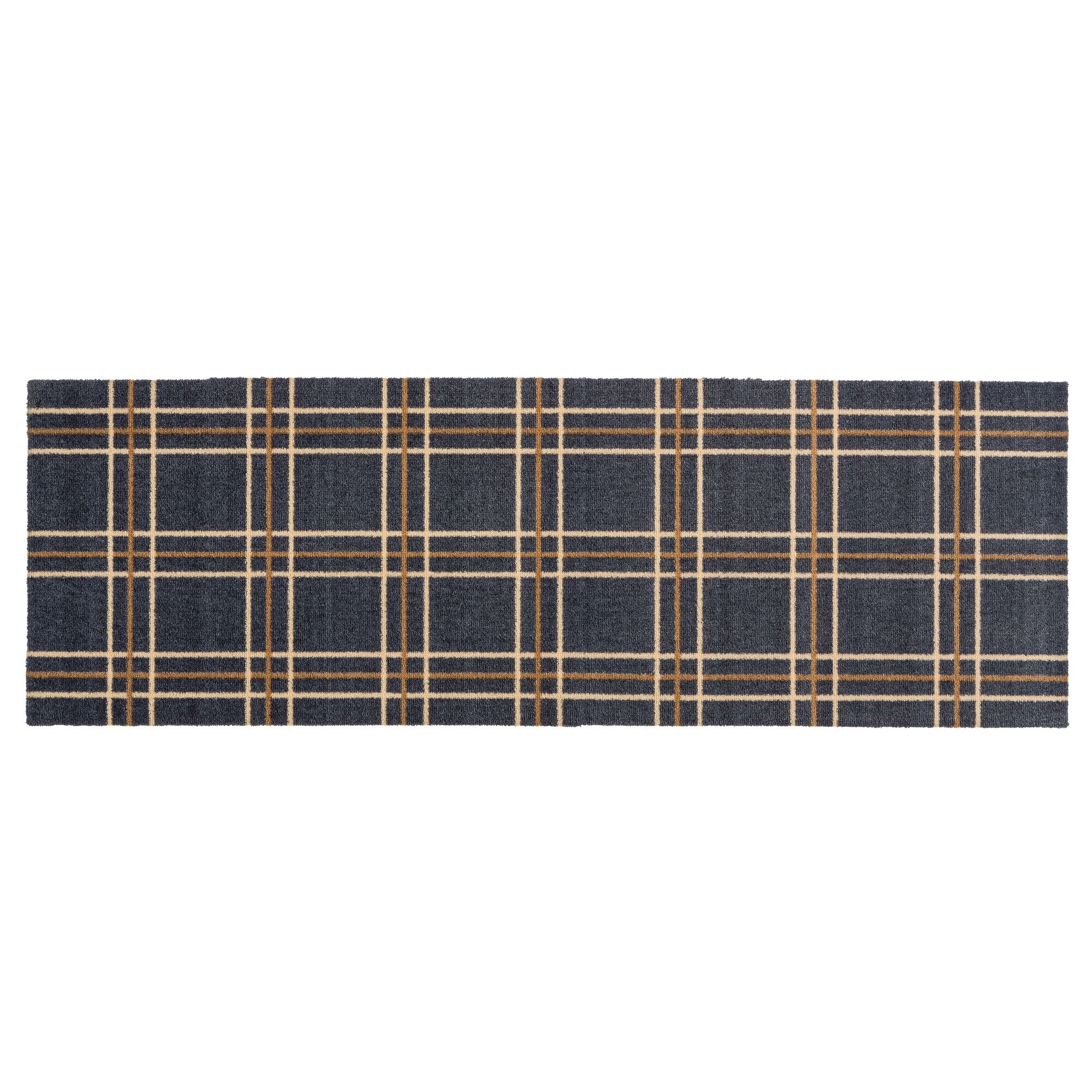 Schmutzfangmatte mit Karomuster in Dunkelblau und Beige