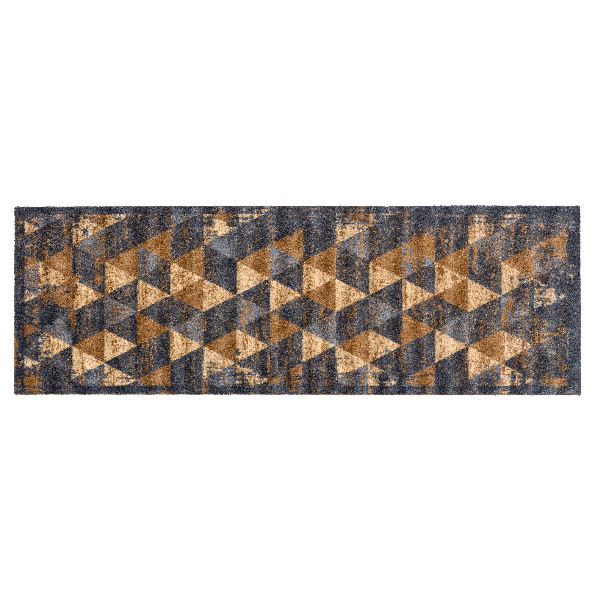 Schmutzfangmatte mit Dreiecken in Braun und Blau