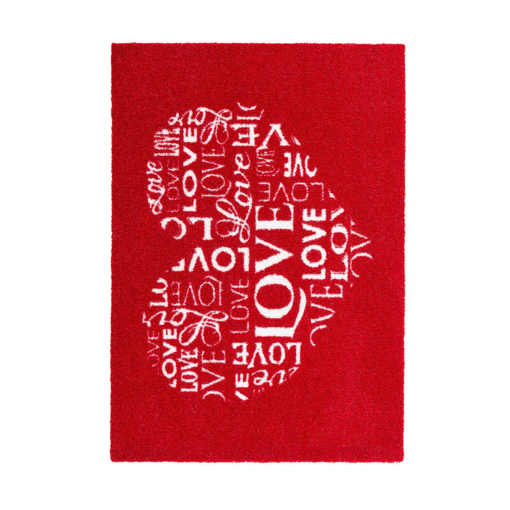 Sauberlaufmatte 'Felicido' 50 x 70 cm Herz rot
